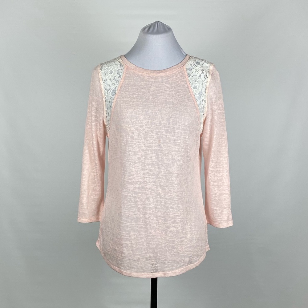 Market & Spruce Cita Lace Cutout Knit Top NWT